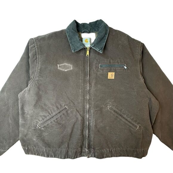 Carhartt Detroit Jacket J97 Dark Brown Rare Size 2XL - Picture 1 of 14